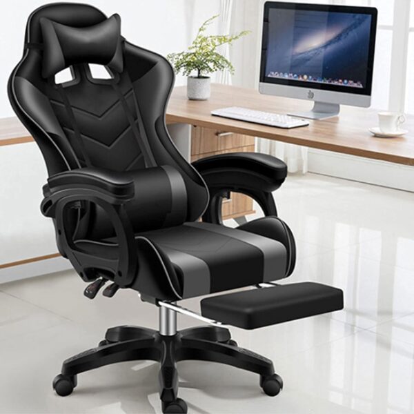 Professional Gaming Chair, Gaming Chair with Bluetooth Speakers, Gaming Chair Black Ergonomic Pc Computer Chair with High Back Office Desk Chair 360°Swivel Task Chair Adjustable Armrest Lumbar Support - Image 3