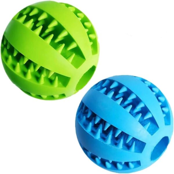 Feixun Pets Dog Treat Toy Ball, Rubber Dog Food Ball,Dog Tooth Cleaning Toy Ball, Interactive Dog Toys Pack of 2 - Image 2