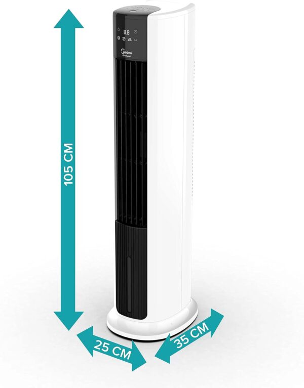 Midea SmartAir Fast Chill Tower with 7L Water Tank - Evaporative Cooling Fan - 2in1 Fan & Air Cooler - 4 Speeds & 60 Degree Oscillation - Creates a Cool Refreshing Breeze - Ideal for Hot Summer Days - Image 3