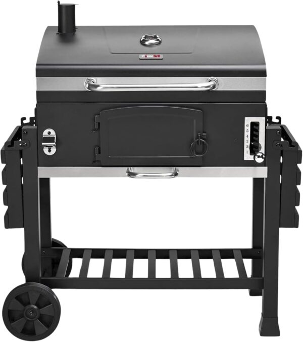 CosmoGrill Outdoor XXL Smoker Barbecue Charcoal Portable BBQ with Lid Cover, Adjustable Grill and Built-in Temperature Gauge, for Home Garden Party Cooking - Image 4