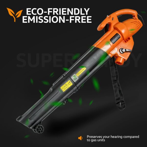 SuperHandy Leaf Blower, Vacuum and Mulcher 3 in 1 Electric 230V 3000W Corded Debris Duster 270KM/H (MAX) 10:1 Reduction Ratio 2 Stage 2 Variable Speed Lightweight Lawn and Garden Landscaping - Image 8