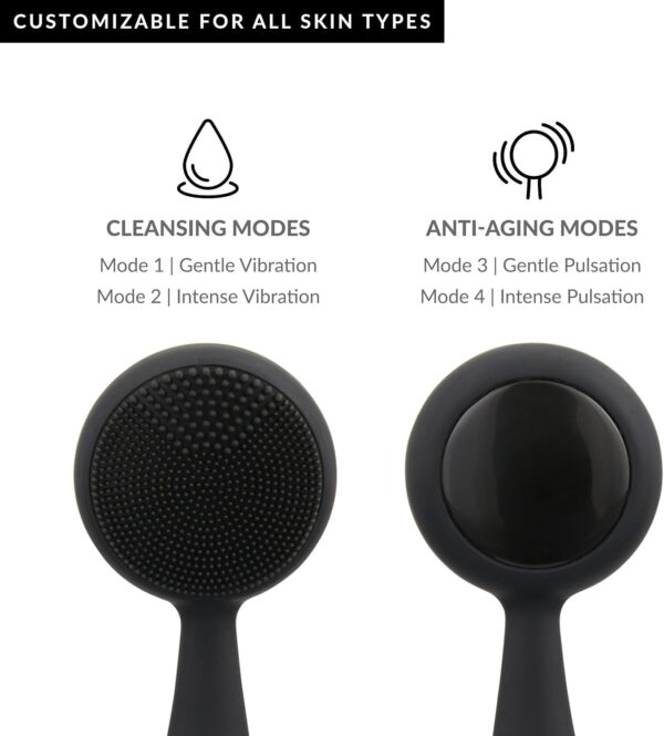 PMD Clean Pro OB - Smart Facial Cleansing Device with Silicone Brush & Obsidian Gemstone ActiveWarmth Anti-Aging Massager - Waterproof - SonicGlow Vibration - Clear Pores & Blackheads - Image 11