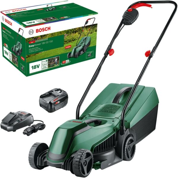 Bosch Cordless Lawnmower EasyMower 18V-32-150 (Up to 100 m2 with a 3.0 Ah Battery; 18 Volt System; Cutting Width: 32 cm; with Charger and 3.0 Ah Battery) - Image 2