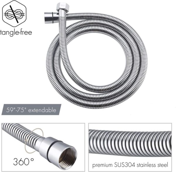 KES Shower Head and Hose with Shower Mixer Set, 10-Inch Rainfall Shower Head Square and Handheld Shower Kit Set 3-Function Polished Chrome, X6230-CH - Image 9