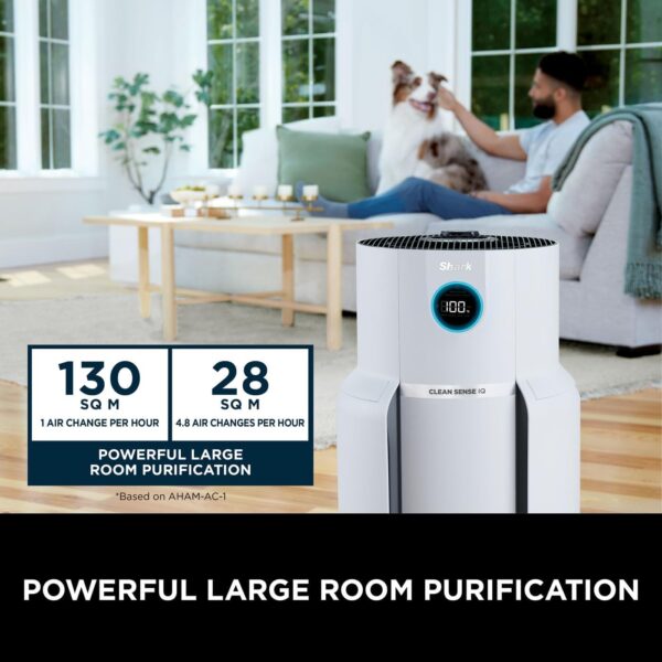 Shark NeverChange5 Air Purifier MAX for Home, Large Room Coverage 130sqm, 5-Year HEPA Filter Traps 99.97% of Allergens including Dust, Pollen, Pet Dander, Auto Mode, Quiet, LED Display, White HP300UK - Image 7