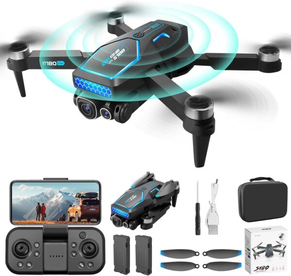 Drone with Adjustable 4K Camera, OBEST Foldable RC Quadrocopter 36 Mins Long Flight Time, 360° Obstacle Avoidance, Brushless Motor, Follow Me, Optical, Drone for Adult (black) - Image 2