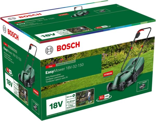 Bosch Cordless Lawnmower EasyMower 18V-32-150 (Up to 100 m2 with a 3.0 Ah Battery; 18 Volt System; Cutting Width: 32 cm; with Charger and 3.0 Ah Battery) - Image 8