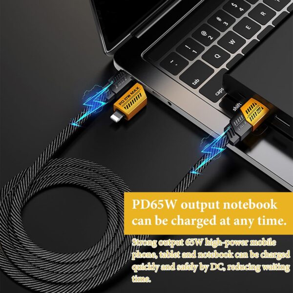 Nadiaen Multi Charger Cable 4 in 1 Fast Charging,2 Pieces,Dual Head USB C Data USB 4 in 1,With USB A to USB C,Nylon Braided Data Cable for most Phone and Laptops - Image 8