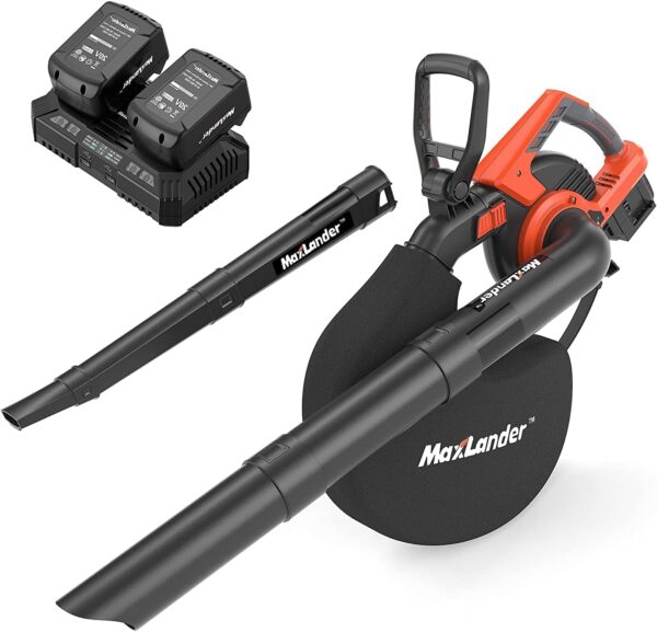 MAXLANDER Cordless Leaf Blower & Vacuum with Bag, 3-in-1 Brushless Battery Powered Leaf Vacuum Mulcher 40V 170MPH 360CFM 5 Speeds Leaf Blowers for Lawn Care 2x4.0Ah Battery & Charger Included - Image 2