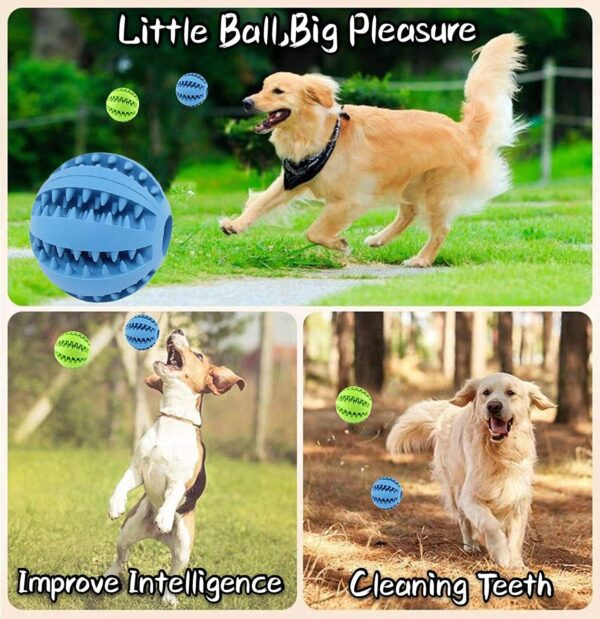 Feixun Pets Dog Treat Toy Ball, Rubber Dog Food Ball,Dog Tooth Cleaning Toy Ball, Interactive Dog Toys Pack of 2 - Image 5