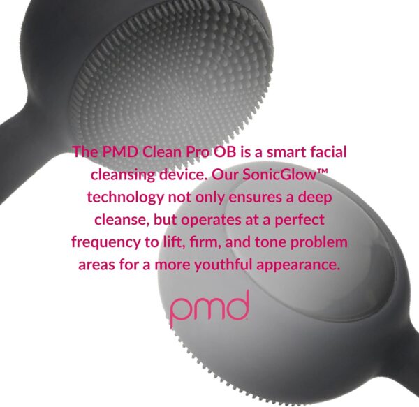 PMD Clean Pro OB - Smart Facial Cleansing Device with Silicone Brush & Obsidian Gemstone ActiveWarmth Anti-Aging Massager - Waterproof - SonicGlow Vibration - Clear Pores & Blackheads - Image 13