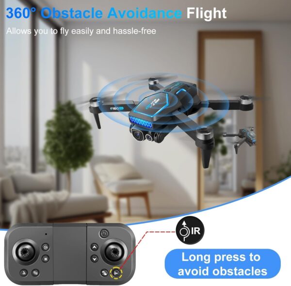 Drone with Adjustable 4K Camera, OBEST Foldable RC Quadrocopter 36 Mins Long Flight Time, 360° Obstacle Avoidance, Brushless Motor, Follow Me, Optical, Drone for Adult (black) - Image 6