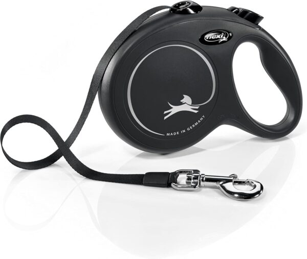 Flexi New Classic Tape Black Large 5m Retractable Dog Leash/Lead for dogs up to 50kgs/110lbs - Image 2