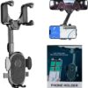 Seltureone Rear View Mirror Phone Holder, 360° Flexible Rotating Multifunctional Retractable Mobile Phone Holder, Rearview Mirror Accessories, Car with Universal Holder - Image 2