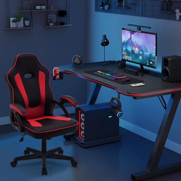 Play haha.Gaming chair Office chair Swivel chair Computer chair Work chair Desk chair Ergonomic Chair Racing chair Leather chair PC gaming chair (Red) - Image 3