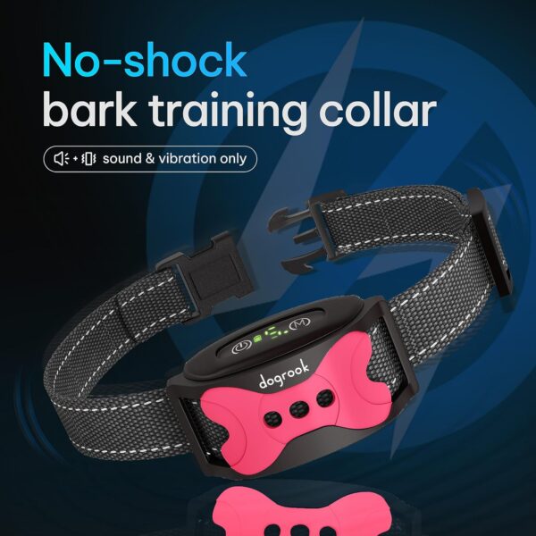 DogRook Dog Bark Collar - Rechargeable Smart Anti Barking Collar for Dogs - Waterproof No Shock Bark Collar for Small/Medium/Large Dogs - Anti Bark Collar for Dogs with 5 Sensitivity Levels - Image 3