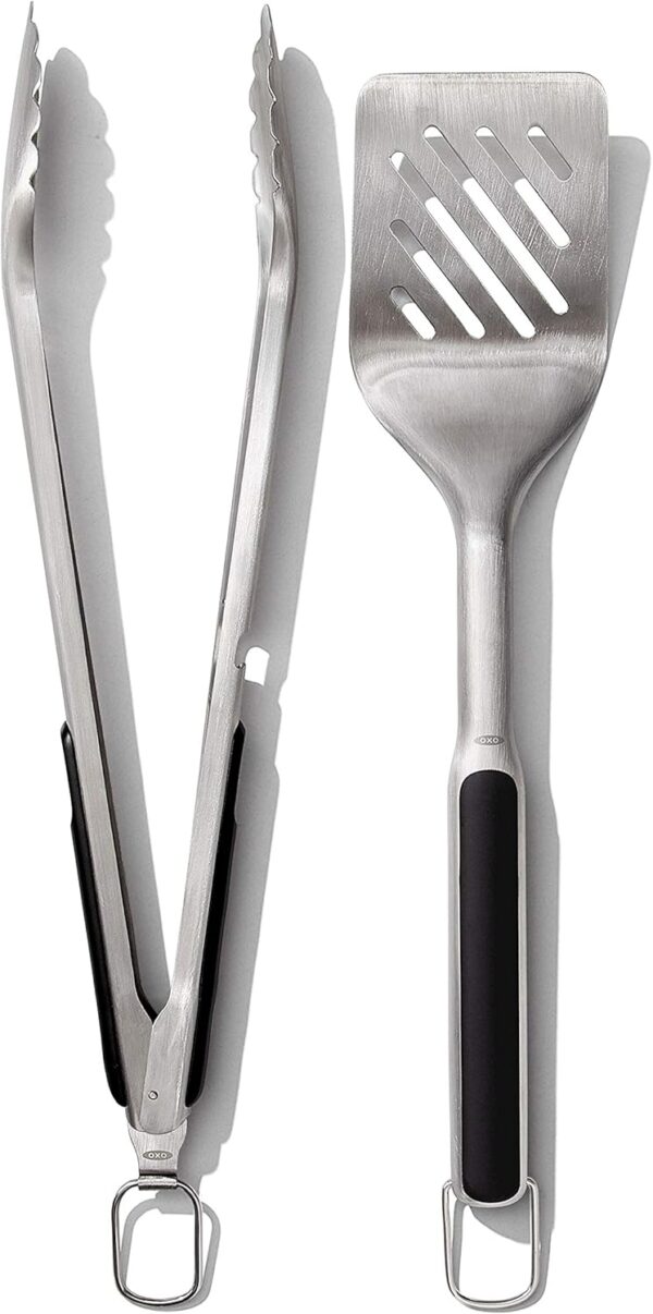 OXO Good Grips Grilling Turner and Tongs Set,Black - Image 2