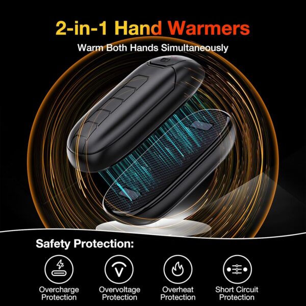 Hand Warmers, 2-Pack Hand Warmer Rechargeable,Magnetic Electric Handwarmer 7 Hrs Warmth 3 Levels Heat Up to 132.8℉, USB-C Charging, for Raynauds, Golf,outdoor sports,Tech Gifts for Him Her - Image 3