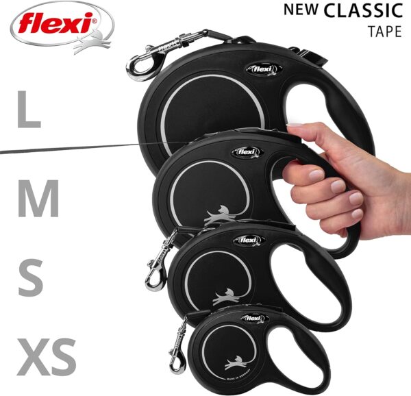 Flexi New Classic Tape Black Large 5m Retractable Dog Leash/Lead for dogs up to 50kgs/110lbs - Image 6