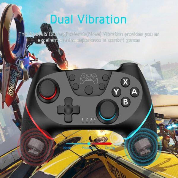 SZPACMATE-Nintendo Games Switch Controller, Rechargeable Remote Wireless Switch Lite Controller Gamepad Joypad with Adjustable Turbo Dual Shock Gyro Axis Compatible with Nintendo Switch/Switch Pro - Image 8