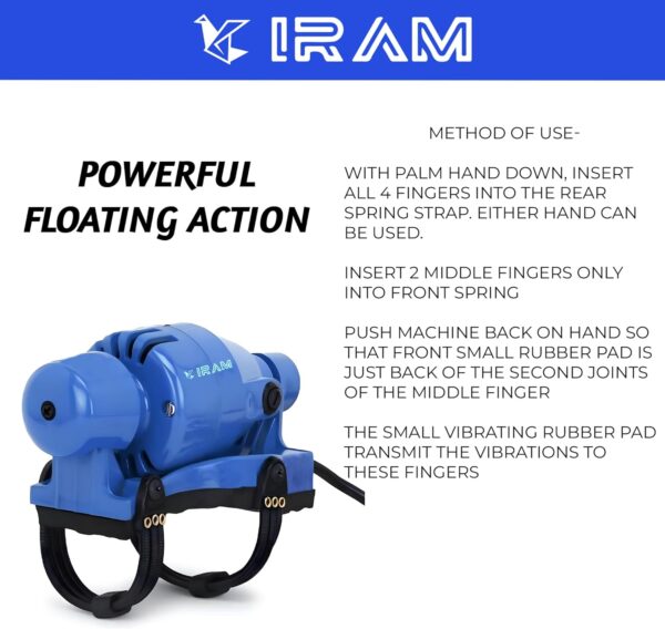 Iram Powerful Double Speed Floating Action for Full Body Massager Corded Electric Powered (Dark Blue) - Image 6