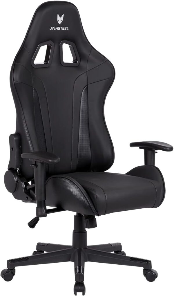 Oversteel - ULTIMET Professional Gaming Chair Leatherette, 2D Armrests, Height Adjustable, Reclining Backrest 180º, Gas Piston Class 3, Up to 120Kg, Black - Image 7