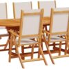 WKIEQACO Outdoor Outdoor Furniture Sets,9 Piece Garden Dining Set Solid Wood Acacia and Textilene - Image 3
