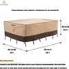 F&J Outdoors Garden Furniture Cover Waterproof 6 Chairs 7 Piece Outdoor Sectional Cover 244x162x80cm Eco-friendly Fabric UV Resistant,Beige+Brown - Image 4