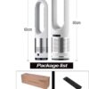 SABYDICAR Bladeless Heater Fan,Cooling & Heating Home,Officer&Living Room,Bladeless 80° Oscillating Tower Fan,Noiseless Leafless Fan 3 Heats/8 Speeds/8H Timer/LED Display,30W/1400W,White Silver - Image 9