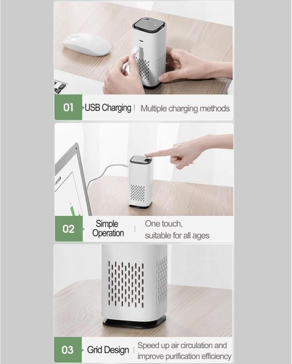 NEW Pet Air Purifier, 3-in-1 Filters, Pet Air Purifiers for Home Cat Pee Smell, Covers Up to 990 Ft², Quiet 360° intake Air Cleaner for Dust Smoke Odor Dander (Black) - Image 4