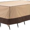 F&J Outdoors Garden Furniture Cover Waterproof 6 Chairs 7 Piece Outdoor Sectional Cover 244x162x80cm Eco-friendly Fabric UV Resistant,Beige+Brown - Image 2