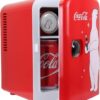 Mini Fridge For Bedrooms 4L Small Fridge 6 Can Table Top Fridge Quiet Mini Fridges For Skincare Office Food Drinks Kids Home Car & Travel 12v Portable Cooler Warmer Refrigerator by Coca-Cola, PB Red - Image 2