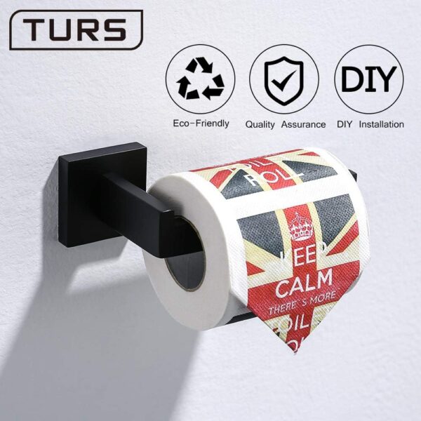 TURS Matte Black Toilet Roll Holder Wall Mounted Premium 304 Stainless Steel Toilet Paper Holder for Bathroom Rustproof,A7002B(Toilet Paper Holder) - Image 7