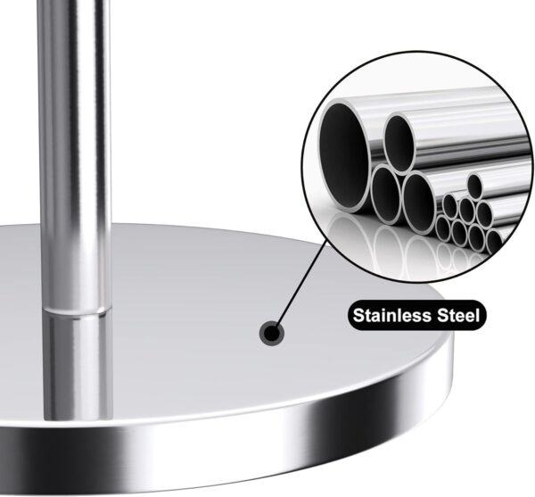 Toilet Roll Holder Stand(with Reserve Function), Free-Standing Toilet Paper Storage Holder, Stainless Steel Toilet Paper Holder Stand for Bathroom & Toilet Spare Rolls Storage - Image 5