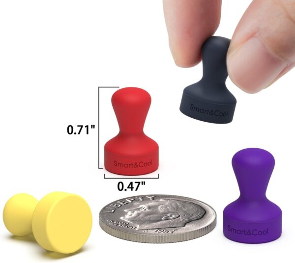 SMART&COOL Silicone Fridge Magnets, Anti Scratch Push Pin Magnets, Refrigerator Magnets, Thumbtack Magnets for Fridge, Dry Erase Board, Whiteboard, Office, Classroom, School (20 Pack, Multi) - Image 3