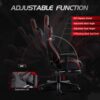 S*MAX Gaming Chair with Footrest Thicken Seat Gaming Chairs with 3D Armrest PU Leather Headrest and Lumbar Support Racing Style High Back Gaming Chair for Adults Black - Image 6
