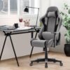 IntimaTe WM Heart Gaming Chair, Ergonomic Fabric Gamer Chair, Breathable Racing Chair for Home Office and Gaming, Office Chair for Adults, Swivel High Back Recliner Computer Desk Chair,Adjustable,Gray - Image 3