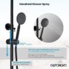 gotonovo Outside Shower Fixture Wall Mount Matte Black SUS 304 Stainless Steel Triple Function with Hand Sprayer and Tub Spout 8 Inch Rainfall Shower Head Shower faucet Set Bathroom Complete Set - Image 9