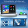 Hodozzy Android 6G+128G 8-core Double DIN Car Stereo Wireless CarPlay and Android Auto, 7 Inch Touch Screen Car Radio Bluetooth 2 Din GPS Navigation/WiFi, DSP AM/RDS/FM Radio MirrorLink, With Camera - Image 3