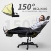 Ulody Gaming Chair with Footrest| Fabric Ergonomic Video Game Chair, High Back Office Chair | Headrest and Massage Lumbar Support | Height Adjustable 360°-Swivel | Office Chair for Adult-Grey - Image 7
