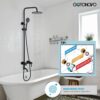 gotonovo Outside Shower Fixture Wall Mount Matte Black SUS 304 Stainless Steel Triple Function with Hand Sprayer and Tub Spout 8 Inch Rainfall Shower Head Shower faucet Set Bathroom Complete Set - Image 4