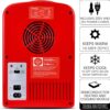 Mini Fridge For Bedrooms 4L Small Fridge 6 Can Table Top Fridge Quiet Mini Fridges For Skincare Office Food Drinks Kids Home Car & Travel 12v Portable Cooler Warmer Refrigerator by Coca-Cola, PB Red - Image 5
