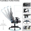 IntimaTe WM Heart Gaming Chair, Ergonomic Fabric Gamer Chair, Breathable Racing Chair for Home Office and Gaming, Office Chair for Adults, Swivel High Back Recliner Computer Desk Chair,Adjustable,Gray - Image 7