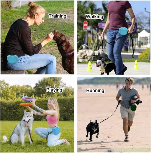 Silicone Dog Treat Pouch,3 PCS Dog Walking Bag,Pet Training Bag with Magnetic Closure and Belt Clip,Dog Treat Bags for Walking,Puppy Training Food Holder,Portable Dog Food Container for Outdoor Use - Image 7