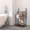 HOOBRO Towel Rack, Towel Rail Freestanding, Towel Holder for Bathroom, Drying Stand with 3 Towel Rails and Storage Shelf, Metal, for Bath and Hand Towels, Industrial, Rustic Brown and Black EBF03LB01 - Image 3