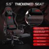 S*MAX Gaming Chair with Footrest Thicken Seat Gaming Chairs with 3D Armrest PU Leather Headrest and Lumbar Support Racing Style High Back Gaming Chair for Adults Black - Image 5