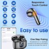 Wireless Earbuds Bluetooth 5.4, in Ear buds 6-Mic ENC Noise Cancelling(Clearer Call) Mini Earphones Deep Bass HiFi Stereo,LED Power Display 35H Playtime IP7 Waterproof Headphones for Android iOS Black - Image 7