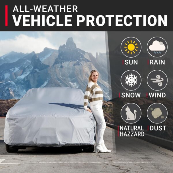 iCarCover Premium Car Cover for 1961-1963 Ford Thunderbird Waterproof All-Weather Rain Snow UV Sun Hail Protector for Automobiles, Automotive Accessories Full Exterior Indoor Outdoor Car Cover - Image 3
