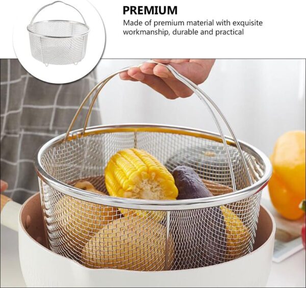 Yardwe 1pc Multifunctional Frying Basket Air Fryer Stainless Steel Basket Metal Colander Stainless Steel Deep Fry Basket Fruit Strainer Basket Stainless Steel Colander Strainer Wire Chip - Image 10