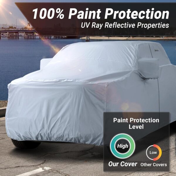 iCarCover 30-Layer Premium Truck Car Cover Waterproof All Weather | Rain Snow UV Sun Protection Full Car Covers | F-250 350 450, Ram 2500, Silverado Sierra 2500HD 3500HD, Size T74 (See Size Chart) - Image 7